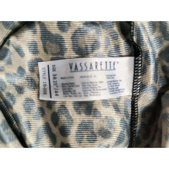 Vintage Vassarette Leopard Print Slip Dress - Size 38/20"/44  Satin Feel - Picture 6 of 7